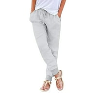 Modne hlače za žene casual Plus size široke hlače visokog struka Ležerne jednobojne hlače za žene