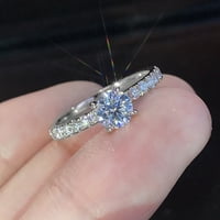 Ženski prsten od okruglog rhinestona nakit modni izgled Galvanizirani prsten za prst za vjenčanje
