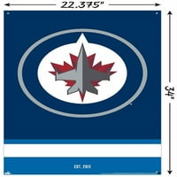 Vinnipeg Jets-plakat s logotipom na zidu s gumbima, 22.375 34