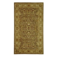 Tradicionalni cvjetni tepih od vune, smeđi i Zlatni, 2'34'