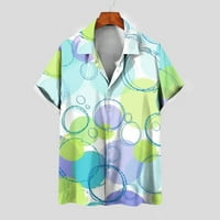 Havajske košulje za muškarce, uklopljeni kroj, modni geometrijski print, Ležerne košulje na plaži s kratkim rukavima,