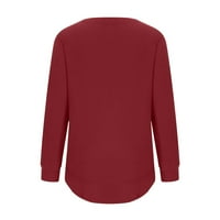 Bluza za žene, ležerni pulover s okruglim vratom s dugim rukavima, labavi gornji dio, majica bez kapuljače, majica