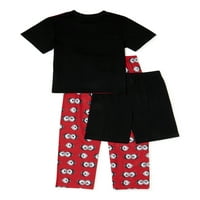 Super mekani gornji dio kratkih rukava za dječake, Duge hlače i kratke hlače, pidžama Set od 3 komada, veličine