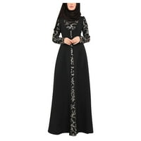 Ženske haljine casual Kaftan Arapski Jilbab Abaia Maksi haljina s čipkastim šavom