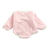 Pronađena novorođena beba za djevojčice i dječake jesen / zima plišani džemper od flisa dugih rukava klizači
