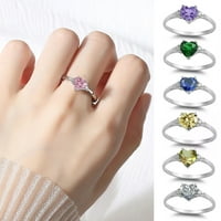 Ženski prsten od svjetlucavog kubičnog cirkonija, Temperamentni geometrijski nakit sa svijetlim sjajem, smaragdni