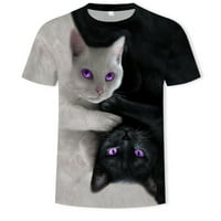 Rasprodaja od $ $ ženska modna Casual majica s printom mačke od 3 $ ljetne majice kratkih rukava s okruglim vratom