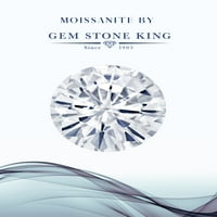 Gem Stone King 18K žuto zlato pozlaćen srebrni muški prsten Ruby Moissanite