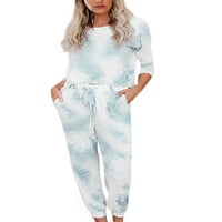 Ženski udobni pidžama Set, mekani pidžama za spavanje, pulover s dugim rukavima, dukserica + hlače, komplet za