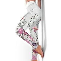 Modni ženski tiskari za prozračnu vježbu za podizanje kuka joga hlače bijele xxxl