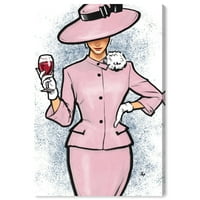 Modni i glamurozni studio u SAD-u Ispisuje Modne otiske Vinski snob na platnu-ružičasto, bijelo