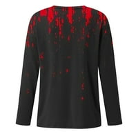 Ženske majice s rukavima od raglana, kapuljača s krvavim printom za Noć vještica, pulover s okruglim vratom s