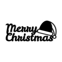 Sretan Božić s laserom izrezanim šeširom Djeda Mraza od čvrstog čelika, ukrasnim zidnim natpisom s naglaskom za