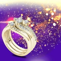 Prstenovi za žene, vjenčani prsten s okruglim dijamantom, poklon za godišnjicu, pribor, veličina prstena ovisi