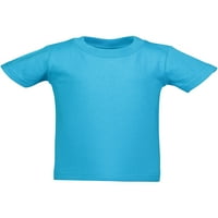 Majice za malu djecu i malu djecu s kratkim rukavima od pamuka Majica s okruglim vratom od dresa tirkizno