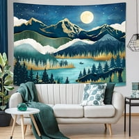 Tapiserija priroda šuma drvo tapiserije za spavaću sobu estetska zvjezdana noć Mjesec Zvijezde tapiserije Zidne