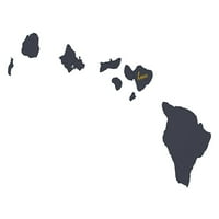 Maui, Havaji, matična država, siva na bijeloj boji