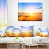 Dizajn prekrasan zalazak sunca nad žutim vodama - Moderni jastuk za bacanje plaže - 16x16