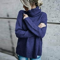 Ženski džemper Clearment Women Moda Čvrsti džemper s dugim rukavima Labavi džemper za pletenje Turtlenecka