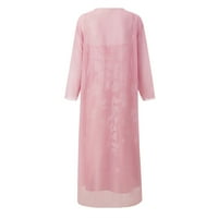 Ženske haljine dužine gležnjača kratki rukav casual maxi cvjetni v-izrez ljetna haljina ružičasta 2xl