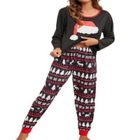 LUMONO Žene udobno božićno odjeće za spavanje noćna odjeća Xmas PJS majica SOLINSKE BOLE S PLAID PLATNE PAJAMAS