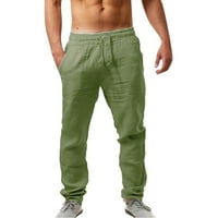 Hlače za muškarce elastične hlače jednobojne prozračne široke Ležerne hlače u zelenoj boji