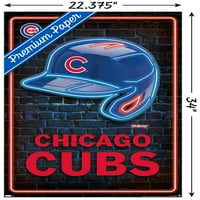Chicago Cubs - plakat neonske kacige, 22.375 34