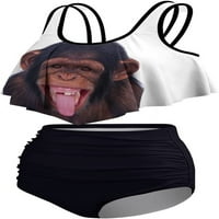 Ženski Tankini kupaći kostimi s licem velikog majmuna ili Orangotana, bikini set s gornjim i donjim dijelom