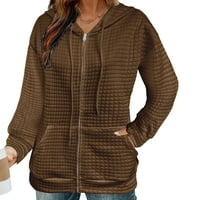 Ženske dukseve jesenski uzorak tiskani ležerni pulover dugih rukava s džepnim majica s kapuljačom od kapuljača