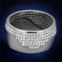 Žene Rhodium sterling srebrni prsten s AAA CZ -om u bistrim - Veličina 5