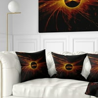 Designart tamna pomračenja Sunca na crnoj - Abstraktni jastuk za bacanje - 18x18