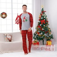 Odjeća za odmor za roditelje i djecu-topla pidžama s printom, dvodijelni Set, Božićna crvena kućna odjeća, veličina