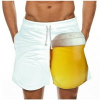 Muške široke pivske kratke hlače s printom u donjem rublju, brzo sušeći kupaći kostim, sportske hlače