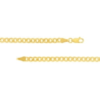 Ogrlica od žutog zlata od 14 karata za muškarce i žene s laganim kubanskim lancem od 30 inča