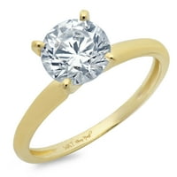 Dijamant okruglog reza s imitacijom plavog safira u žutom zlatu 14k $ 5.25