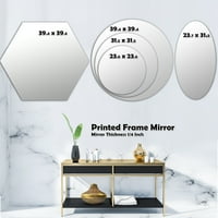 Dizajnersko moderno okruglo zidno ogledalo Mramorirano žuto 2 - lišće