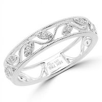 Veličanstveni dijamanti 0. CTW dijamantni naglasak motiv motiva za godišnjicu vjenčanja u 18k bijelom zlatu, veličina