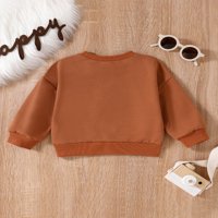 Coduop Kid Baby Casual Jumper Pulover s dugim rukavima Dan, mjesec za ispis za dječake djevojčicu