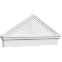 Ekena Millwork 46 W 18-3 8 H 2-3 4 P vršna kapka Sunburst arhitektonski stupanj PVC kombinacija Pediment