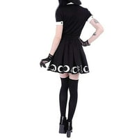 Odjeća za žene rasprodaja ženska gothic punk čarobnjaštvo mjesec čarobni simboli čarolija plisirana mini suknja