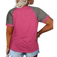 Ljetna Ženska majica s okruglim vratom i blokovima u boji