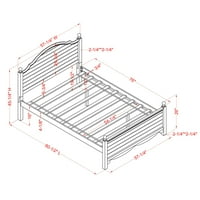 Namještaj Amerike Crista Contemporary Wood Platform Bed, pun, ružičasto