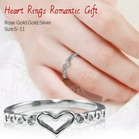 Prstenovi za žene dijamantni prsten od ružičastog zlata prirodni bijeli romantični vjenčani nakit uznemirujući