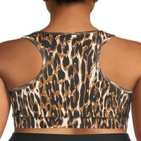 Shadow Sport Women's Plus Leopard Racerback Sportski grudnjak