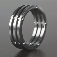 Obalni nakit brušeni od nehrđajućeg čelika slojeviti razdvojeni prsten