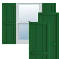 Ekena Millwork 1 8 W 66 H TRUE FIT PVC, Tri ploča s okvirom za ploče-n-batten, Viridian Green