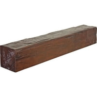 Ekena Millwork 6 H 6 D 48 W Hand Hewn Fau Wood Kamin Mantel, Premium Mahagoni
