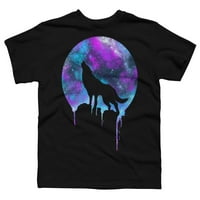 Vuk u Space Boys Black Graphic Tee - Dizajn ljudi s