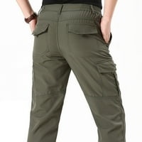 Muške Ležerne jednobojne uske prozračne hlače s džepovima, brzosušeće teretne hlače
