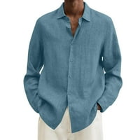 Muške košulje s dugim rukavima Rasprodaja modni muški vrhovi s ovratnikom s dugim rukavima majica ljetna bluza